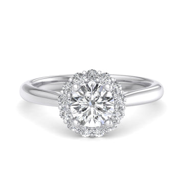 Round Halo Engagement Ring